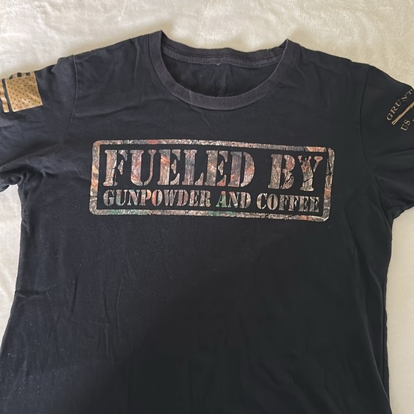 Grunt Style Fueled by Gunpowder and Coffee T-Shirt - Picture 2 of 6